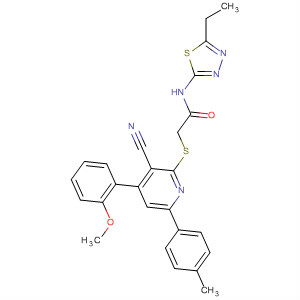 332372-59-5  Acetamide,2-[[3-cyano-4-(2-methoxyphenyl)-6-(4-methylphenyl)-2-pyridinyl]thio]-N-(5-ethyl-1,3,4-thiadiazol-2-yl)-