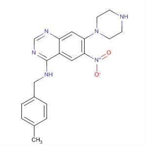 333400-07-0  4-Quinazolinamine, N-[(4-methylphenyl)methyl]-6-nitro-7-(1-piperazinyl)-