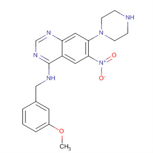 333400-09-2  4-Quinazolinamine,N-[(3-methoxyphenyl)methyl]-6-nitro-7-(1-piperazinyl)-