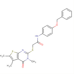333406-84-1  Acetamide,2-[(3,4-dihydro-3,5,6-trimethyl-4-oxothieno[2,3-d]pyrimidin-2-yl)thio]-N-[4-(phenylmethoxy)phenyl]-