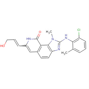 333456-13-6  9H-Imidazo[4,5-h]isoquinolin-9-one,2-[(2-chloro-6-methylphenyl)amino]-1,8-dihydro-7-(3-hydroxy-1-propenyl)-1-methyl-