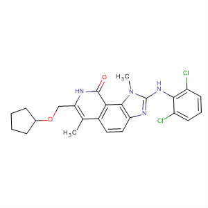 333457-08-2  9H-Imidazo[4,5-h]isoquinolin-9-one,7-(cyclopentylhydroxymethyl)-2-[(2,6-dichlorophenyl)amino]-1,8-dihydro-1,6-dimethyl-