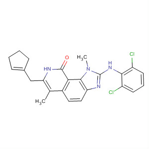 333457-34-4  9H-Imidazo[4,5-h]isoquinolin-9-one,7-(1-cyclopenten-1-ylmethyl)-2-[(2,6-dichlorophenyl)amino]-1,8-dihydro-1,6-dimethyl-