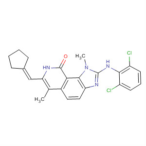 333457-36-6  9H-Imidazo[4,5-h]isoquinolin-9-one,7-(cyclopentylidenemethyl)-2-[(2,6-dichlorophenyl)amino]-1,8-dihydro-1,6-dimethyl-