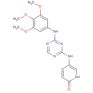 333726-34-4  2(1H)-Pyridinone,5-[[4-[(3,4,5-trimethoxyphenyl)amino]-1,3,5-triazin-2-yl]amino]-