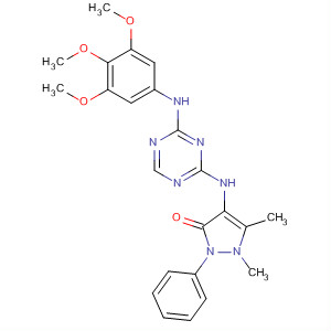 333727-93-8  3H-Pyrazol-3-one,1,2-dihydro-1,5-dimethyl-2-phenyl-4-[[4-[(3,4,5-trimethoxyphenyl)amino]-1,3,5-triazin-2-yl]amino]-