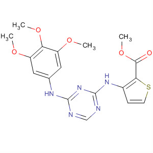 333728-33-9  2-Thiophenecarboxylic acid,3-[[4-[(3,4,5-trimethoxyphenyl)amino]-1,3,5-triazin-2-yl]amino]-, methylester