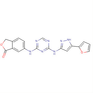 333728-78-2  1(3H)-Isobenzofuranone,6-[[4-[[5-(2-furanyl)-1H-pyrazol-3-yl]amino]-1,3,5-triazin-2-yl]amino]-