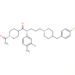 333991-68-7  4-Piperidinecarboxamide,1-acetyl-N-(3-chloro-4-methylphenyl)-N-[3-[4-[(4-fluorophenyl)methyl]-1-piperidinyl]propyl]-