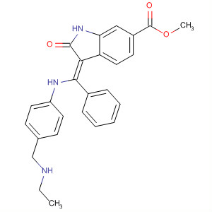 334949-30-3  1H-Indole-6-carboxylic acid,3-[[[4-[(ethylamino)methyl]phenyl]amino]phenylmethylene]-2,3-dihydro-2-oxo-, methyl ester, (3Z)-