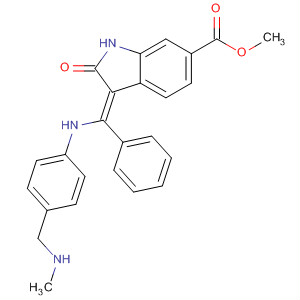334949-38-1  1H-Indole-6-carboxylic acid,2,3-dihydro-3-[[[4-[(methylamino)methyl]phenyl]amino]phenylmethylene]-2-oxo-, methyl ester, (3Z)-