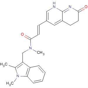 335029-90-8  2-Propenamide,N-[(1,2-dimethyl-1H-indol-3-yl)methyl]-N-methyl-3-(1,5,6,7-tetrahydro-7-oxo-1,8-naphthyridin-3-yl)-, (2E)-