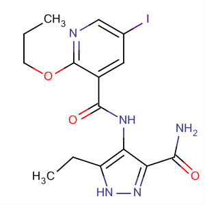 335078-02-9  3-Pyridinecarboxamide,N-[3-(aminocarbonyl)-5-ethyl-1H-pyrazol-4-yl]-5-iodo-2-propoxy-