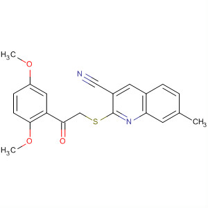 335219-47-1  3-Quinolinecarbonitrile,2-[[2-(2,5-dimethoxyphenyl)-2-oxoethyl]thio]-7-methyl-