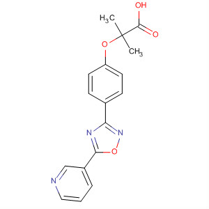 33559-59-0  Propanoic acid,2-methyl-2-[4-[5-(3-pyridinyl)-1,2,4-oxadiazol-3-yl]phenoxy]-