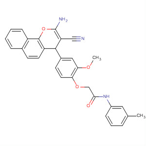 336180-00-8  Acetamide,2-[4-(2-amino-3-cyano-4H-naphtho[1,2-b]pyran-4-yl)-2-methoxyphenoxy]-N-(3-methylphenyl)-