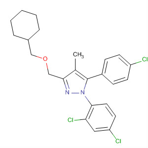 336615-56-6  1H-Pyrazole,5-(4-chlorophenyl)-3-[(cyclohexylmethoxy)methyl]-1-(2,4-dichlorophenyl)-4-methyl-