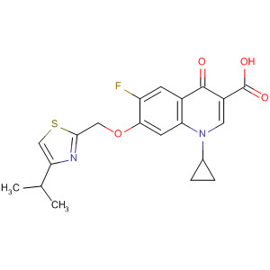 337904-41-3  3-Quinolinecarboxylic acid,1-cyclopropyl-6-fluoro-1,4-dihydro-7-[[4-(1-methylethyl)-2-thiazolyl]methoxy]-4-oxo-