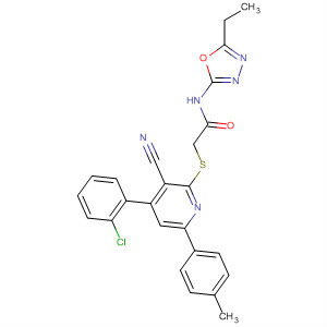 337925-21-0  Acetamide,2-[[4-(2-chlorophenyl)-3-cyano-6-(4-methylphenyl)-2-pyridinyl]thio]-N-(5-ethyl-1,3,4-oxadiazol-2-yl)-