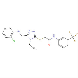 338430-10-7  Acetamide,2-[[5-[[(2-chlorophenyl)amino]methyl]-4-ethyl-4H-1,2,4-triazol-3-yl]thio]-N-[3-(trifluoromethyl)phenyl]-