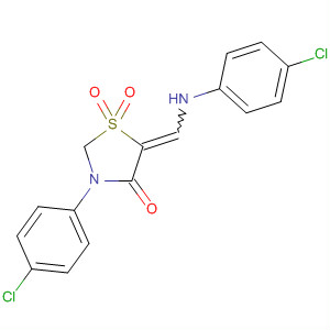 338751-74-9  4-Thiazolidinone,3-(4-chlorophenyl)-5-[[(4-chlorophenyl)amino]methylene]-, 1,1-dioxide