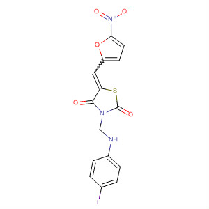 340728-44-1  2,4-Thiazolidinedione,3-[[(4-iodophenyl)amino]methyl]-5-[(5-nitro-2-furanyl)methylene]-