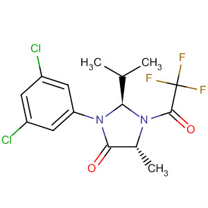 341027-25-6  4-Imidazolidinone,3-(3,5-dichlorophenyl)-5-methyl-2-(1-methylethyl)-1-(trifluoroacetyl)-,(2S,5R)- 341027-25-6  4-Imidazolidinone,3-(3,5-dichlorophenyl)-5-methyl-2-(1-methylethyl)-1-(trifluoroacetyl)-,(2S,5R)-