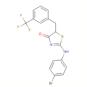 300558-06-9  4(5H)-Thiazolone,2-[(4-bromophenyl)amino]-5-[[3-(trifluoromethyl)phenyl]methyl]-