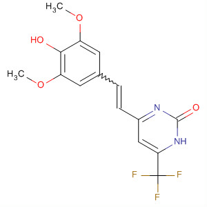 300689-51-4  2(1H)-Pyrimidinone,4-[2-(4-hydroxy-3,5-dimethoxyphenyl)ethenyl]-6-(trifluoromethyl)-
