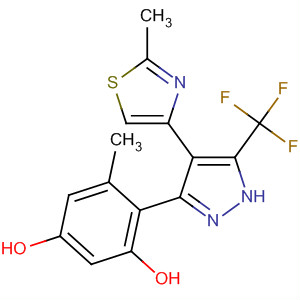 300818-33-1  1,3-Benzenediol,5-methyl-4-[4-(2-methyl-4-thiazolyl)-5-(trifluoromethyl)-1H-pyrazol-3-yl]-
