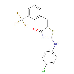 301687-72-9  4(5H)-Thiazolone,2-[(4-chlorophenyl)amino]-5-[[3-(trifluoromethyl)phenyl]methyl]-
