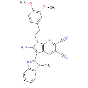 302804-10-0  5H-Pyrrolo[2,3-b]pyrazine-2,3-dicarbonitrile,6-amino-5-[2-(3,4-dimethoxyphenyl)ethyl]-7-(1-methyl-1H-benzimidazol-2-yl)-