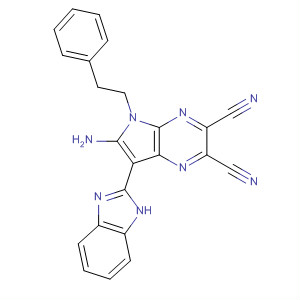 302804-14-4  5H-Pyrrolo[2,3-b]pyrazine-2,3-dicarbonitrile,6-amino-7-(1H-benzimidazol-2-yl)-5-(2-phenylethyl)-
