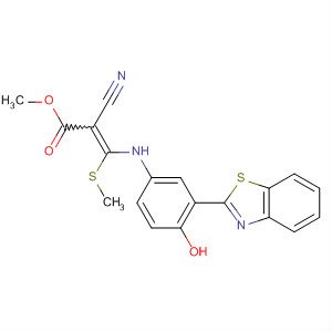 302809-10-5  2-Propenoic acid,3-[[3-(2-benzothiazolyl)-4-hydroxyphenyl]amino]-2-cyano-3-(methylthio)-,methyl ester