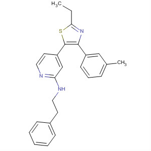 303163-01-1  2-Pyridinamine,4-[2-ethyl-4-(3-methylphenyl)-5-thiazolyl]-N-(2-phenylethyl)-