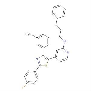 303163-11-3  2-Pyridinamine,4-[2-(4-fluorophenyl)-4-(3-methylphenyl)-5-thiazolyl]-N-(3-phenylpropyl)-