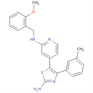 303163-30-6  2-Pyridinamine,4-[2-amino-4-(3-methylphenyl)-5-thiazolyl]-N-[(2-methoxyphenyl)methyl]-