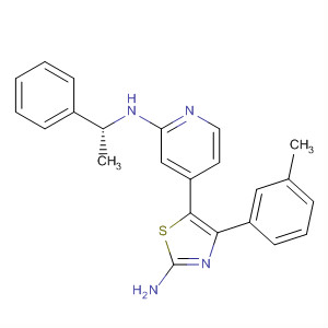 303163-33-9  2-Pyridinamine,4-[2-amino-4-(3-methylphenyl)-5-thiazolyl]-N-[(1R)-1-phenylethyl]-
