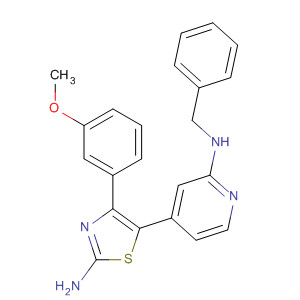 303163-36-2  2-Pyridinamine,4-[2-amino-4-(3-methoxyphenyl)-5-thiazolyl]-N-(phenylmethyl)-
