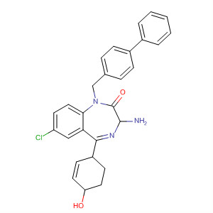 304681-27-4  2H-1,4-Benzodiazepin-2-one,3-amino-1-([1,1'-biphenyl]-4-ylmethyl)-7-chloro-1,3-dihydro-5-(4-hydroxyphenyl)-