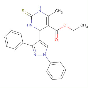 306281-18-5  5-Pyrimidinecarboxylic acid,4-(1,3-diphenyl-1H-pyrazol-4-yl)-1,2,3,4-tetrahydro-6-methyl-2-thioxo-,ethyl ester 306281-18-5  5-Pyrimidinecarboxylic acid,4-(1,3-diphenyl-1H-pyrazol-4-yl)-1,2,3,4-tetrahydro-6-methyl-2-thioxo-,ethyl ester