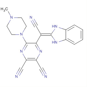 307507-95-5  2,3-Pyrazinedicarbonitrile,5-[cyano(1,3-dihydro-2H-benzimidazol-2-ylidene)methyl]-6-(4-methyl-1-piperazinyl)-