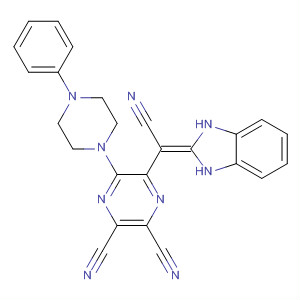 307507-96-6  2,3-Pyrazinedicarbonitrile,5-[cyano(1,3-dihydro-2H-benzimidazol-2-ylidene)methyl]-6-(4-phenyl-1-piperazinyl)-
