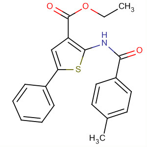 307536-23-8  3-Thiophenecarboxylic acid, 2-[(4-methylbenzoyl)amino]-5-phenyl-, ethylester