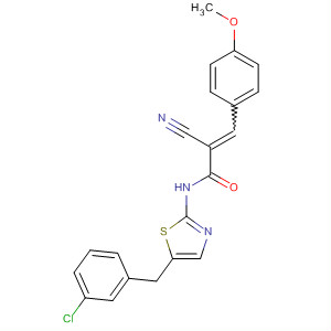 307541-92-0  2-Propenamide,N-[5-[(3-chlorophenyl)methyl]-2-thiazolyl]-2-cyano-3-(4-methoxyphenyl)-