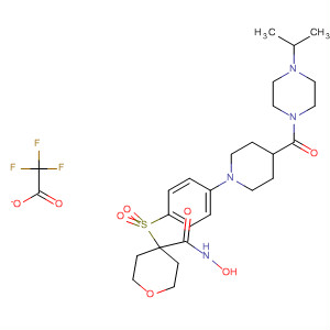 308821-87-6  2H-Pyran-4-carboxamide,tetrahydro-N-hydroxy-4-[[4-[4-[[4-(1-methylethyl)-1-piperazinyl]carbonyl]-1-piperidinyl]phenyl]sulfonyl]-, mono(trifluoroacetate) (salt)