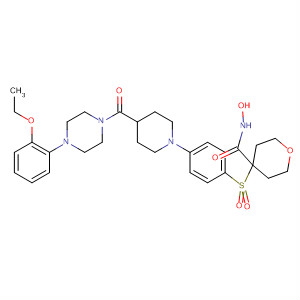 308821-96-7  2H-Pyran-4-carboxamide,4-[[4-[4-[[4-(2-ethoxyphenyl)-1-piperazinyl]carbonyl]-1-piperidinyl]phenyl]sulfonyl]tetrahydro-N-hydroxy-