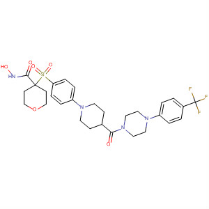 308822-09-5  2H-Pyran-4-carboxamide,tetrahydro-N-hydroxy-4-[[4-[4-[[4-[4-(trifluoromethyl)phenyl]-1-piperazinyl]carbonyl]-1-piperidinyl]phenyl]sulfonyl]-