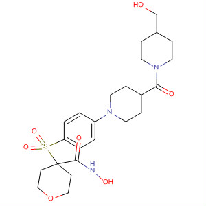 308822-18-6  2H-Pyran-4-carboxamide,tetrahydro-N-hydroxy-4-[[4-[4-[[4-(hydroxymethyl)-1-piperidinyl]carbonyl]-1-piperidinyl]phenyl]sulfonyl]-