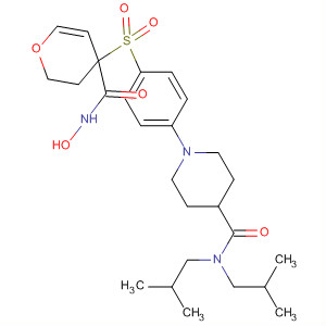 308822-19-7  4-Piperidinecarboxamide,N,N-bis(2-methylpropyl)-1-[4-[[tetrahydro-4-[(hydroxyamino)carbonyl]-2H-pyran-4-yl]sulfonyl]phenyl]-
